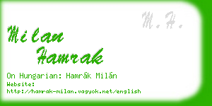 milan hamrak business card