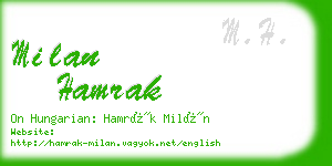 milan hamrak business card